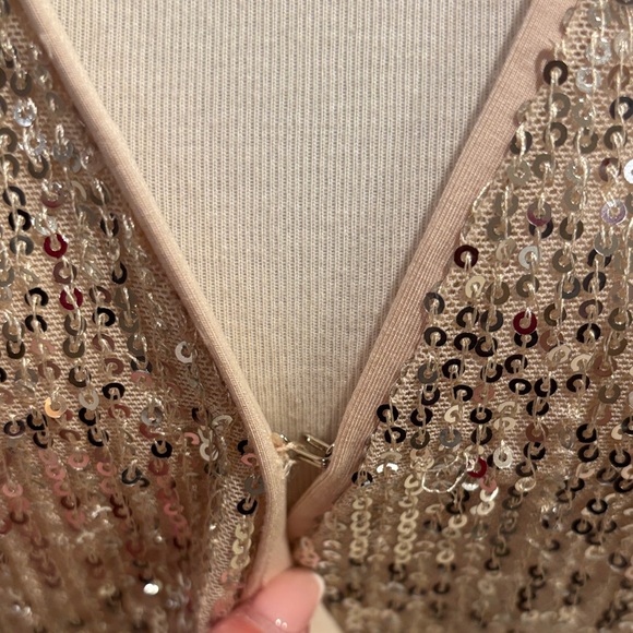 Bardot Glittering Sequin Bodysuit in Silver - Picture 7 of 8